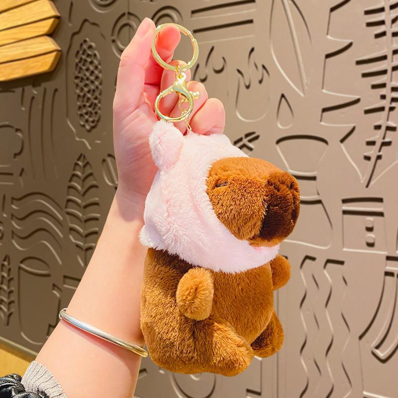 Adorable Plush Capybara Keychain Cute Cartoon Couple Car Key Accessory Gift