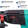 Brushless Electric Rotary Hammer Rechargeable Multifunction Electric Hammer Impact Power Drill 31x6x20cm
