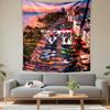GTA VI Miami Sunset Palm Tree Cityscape for Gamers Game Room Decor Printed Tapestry for Living Room Dorm Decor