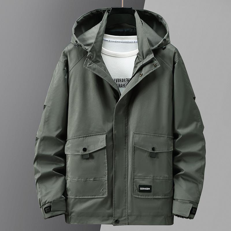 

Мужская рабочая куртка больших размеров весна-осень модное повседневное пальто свободного покроя 4XL-10XL 9XL темно-зеленого