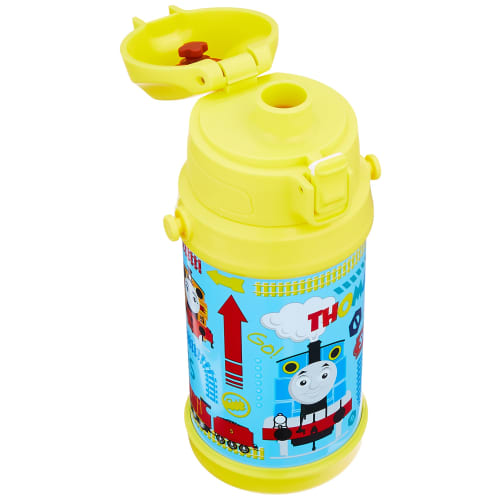 OSK Mug Bottle, Direct Stainless Steel Bottle, Thomas the Tank Engine Design, 600ml, Insulated, One-Touch Open, with Locking Function, SBR-600D, Blue