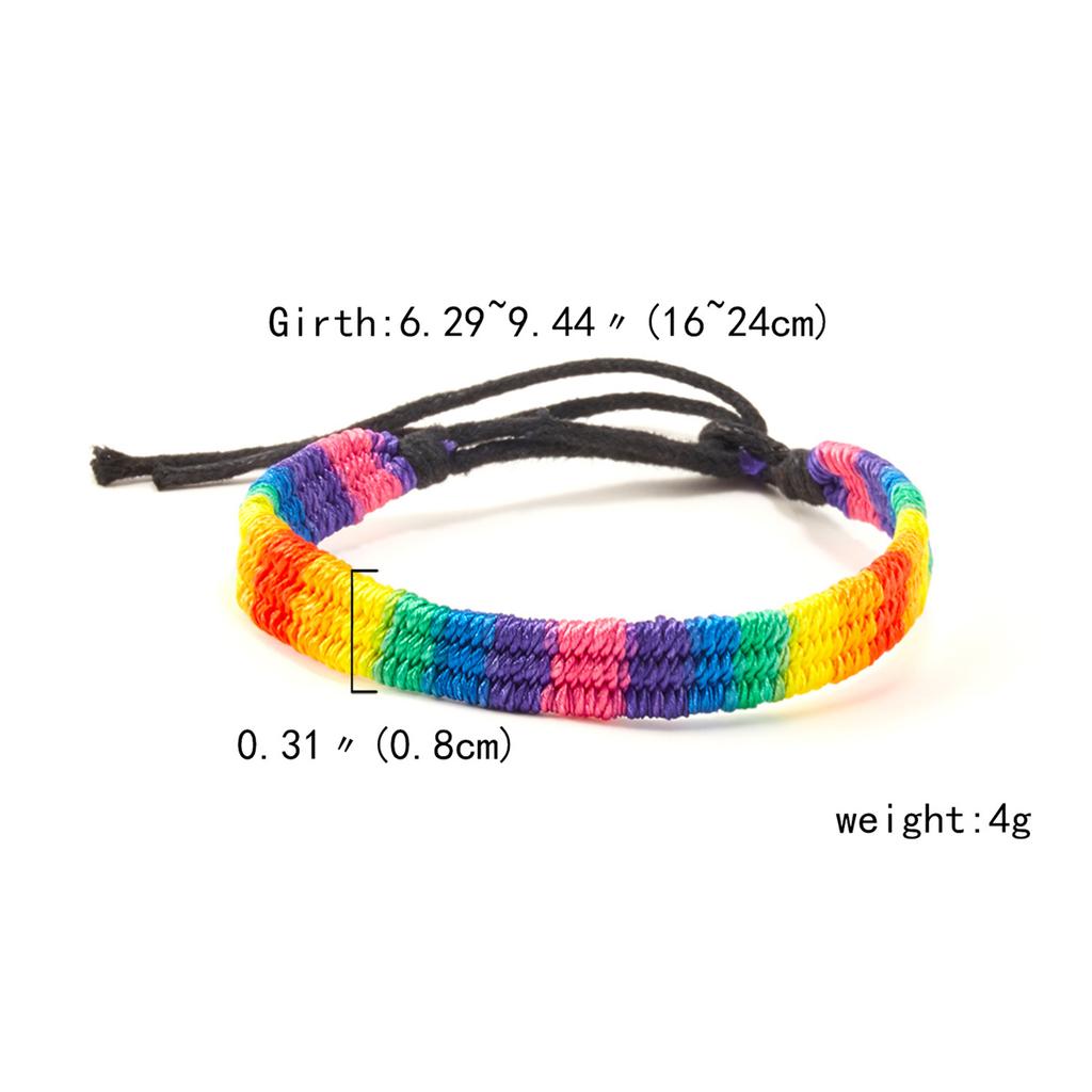 Fashion Rainbow Bracelets For Women Girls Boy Ladies Rainbow Love Pride Woven Wristband Bracelet Couple Friendship Party Jewelry