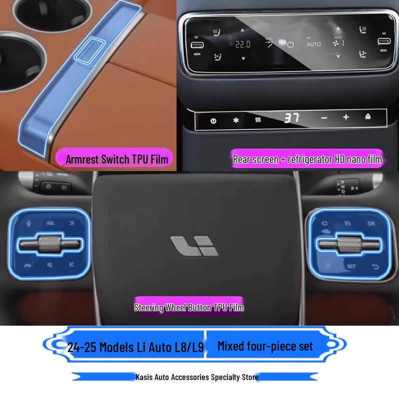 Li Auto 24-25 Models L6/L7/L8/L9 Mega Center Console Armrest Switch Protector