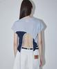 EN OR Two Tone Drawstring Knit Top - Blue