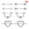 4Pairs Stainless Steel  Nipple Piercing Ring Set Heart Sexy Nipple