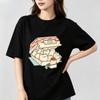 Weiches Baumwoll-Unisex-Kurzarm-T-Shirt Lustiger Kätzchen-Nuggets Fast-Food-Box-Druck Rundhals Basic Lässiges T-Shirt Sechs Modische Farbtöne