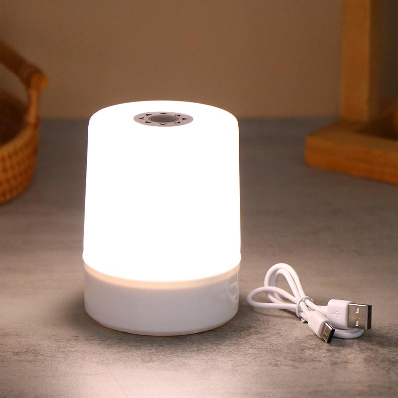 3 Farge Berøring Nattlampe USB-lading Nattlys Nattstemningslys Soverom Nattbordslampe Hjemmedekorasjon Barn Nattlampe