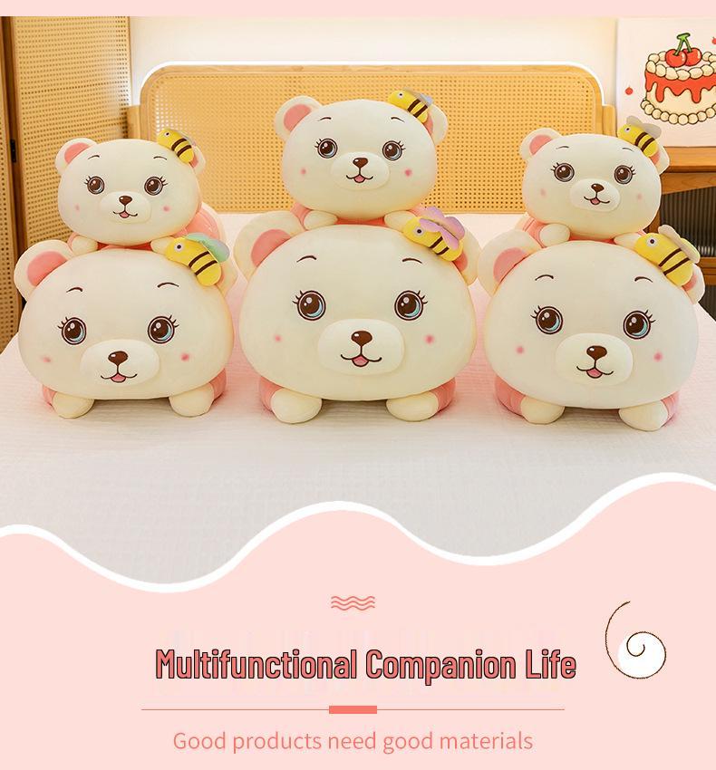Adorable Soft Bee Bear Hugging Pillow Plush Toy, Great Gift for Girlfriend's Birthday