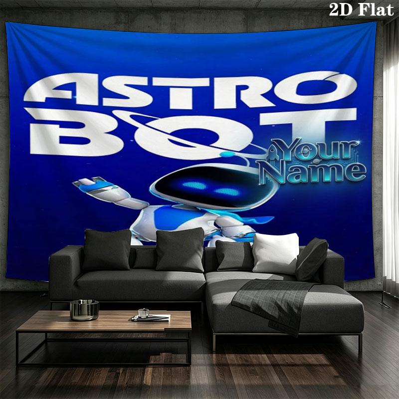 ASTRO BOT Custom Name Wall Tapestry Aesthetic Wall Hanging Printed Fabric Blanket Decorative Tapestries for Bedroom Living Room Home Decor
