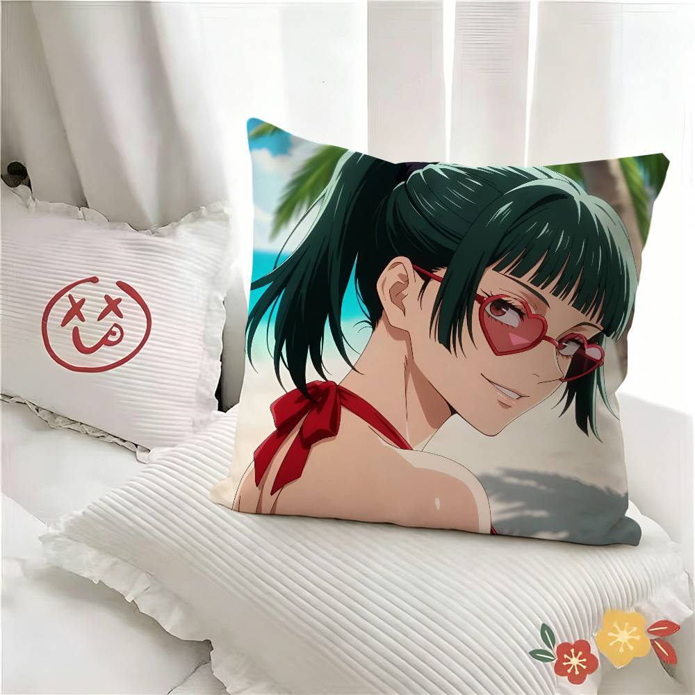 pc Funny Maki Zenin Pillow Case Fashion Square Pillowcase Bedroom Sofa Room Ins Decoration Leisure