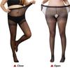 15D Open Crotchless Pantyhose Women Plus Big Size High Stretch Sexy Nylon Large Tights Stockings Panty-hose Spring Autumn Black White 2XL 4XXXL 5XL