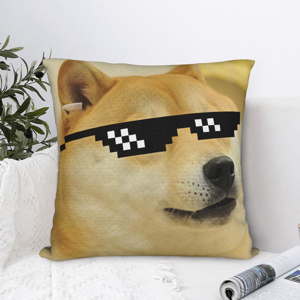 Shiba Inu Face Pillow Cover Funny Pillow Case For Sofa Home Decoration Comfy Pillowcases Gift