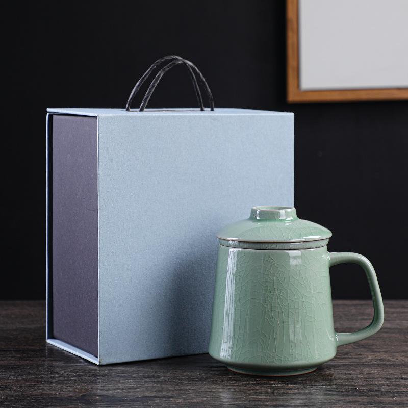 mug with lid cup summer ceramic office teacup simple coffee cup large capacity household water cup gift