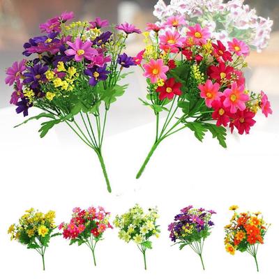 Home Garden Wedding Decoration New DIY Gift Plastic Flower Garland Home Decor Artificial Flower Simulation Flowers Daisy Flower  Supply