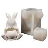 Silicone Rabbit Shaped Mold For Resin Art Concrete Jewelry Container Making And Decorative Succulent Planter Design