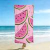 1 Stück Sommerfrucht Wassermelone und Zitrone Blume Bedrucktes Strandtuch, Saugfähig, Schnelltrocknendes Handtuch für Schwimmer (Einseitig bedruckt)