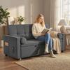 Convertible Sofa Bed, 2-Seater 3-in-1, Pull-Out Bed, 2 Cushions, 80.5 x 137.5 x 84 cm, Grey