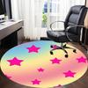 1pc Star PatternChair Carpet for Office, Indoor Non-Slip Washable Polyester Fiber Carpet, Mat For Office, Machine Washable