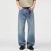 Spring New Washed Blue Jeans Men's American High Street Trendy Brand Loose Straight Versatile Long Pants
