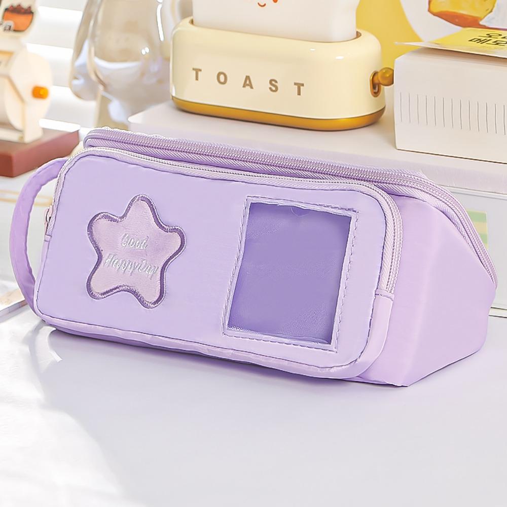 Высококачественная сумка-пенал цвета дофамина, съемный многослойный пенал, ручной органайзер для канцелярских принадлежностей, для студентов