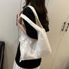 Sacs d'épaule en dentelle brodée décontractés pour femmes Sacs à main simples polyvalents pour dames Grand sac fourre-tout léger Sac gilet pour femme pour le travail