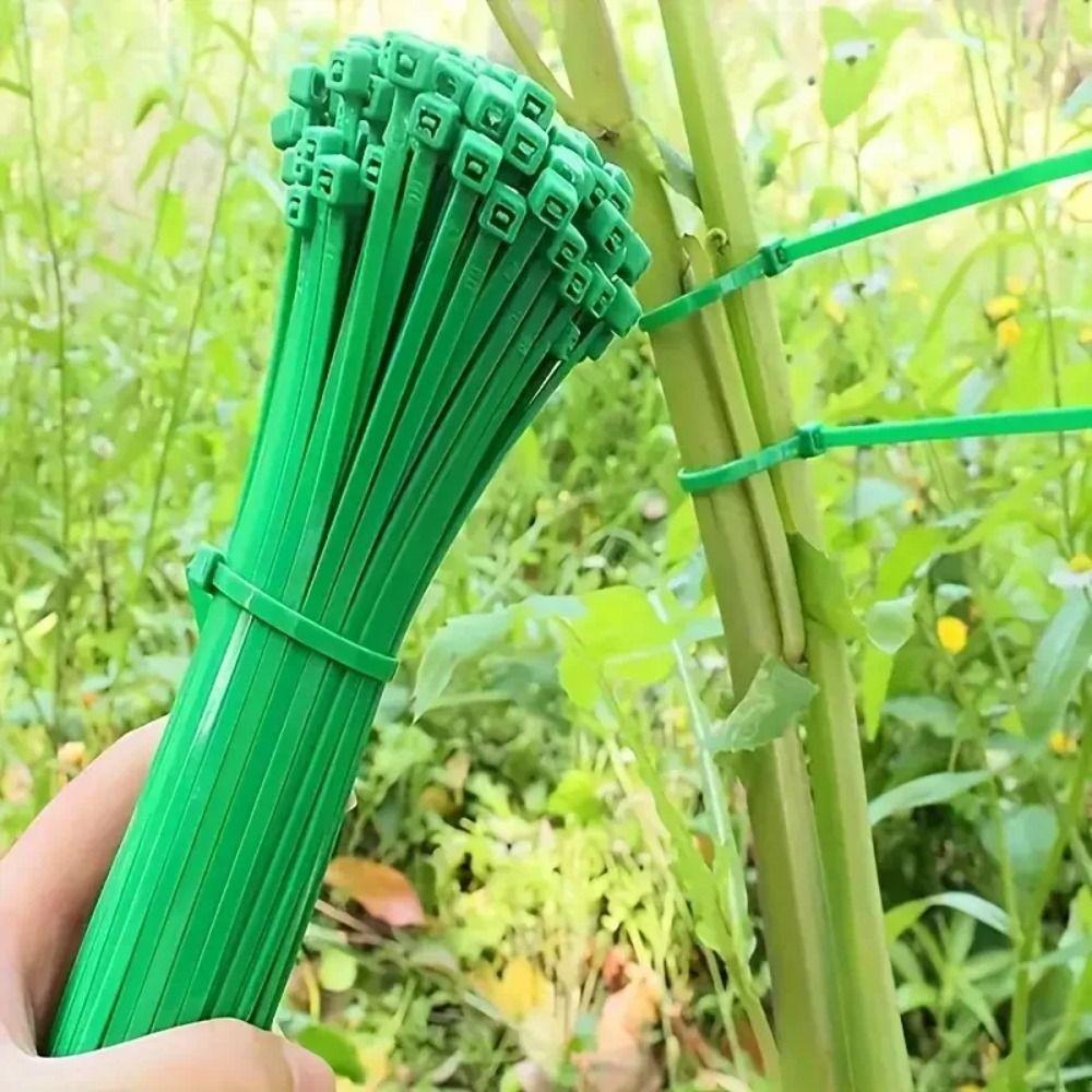 100Pcs 13/17/23cm Plant Cable Ties Reusable Adjustable Plant Stem Clip Nylon Garden Self-locking Cables Ties