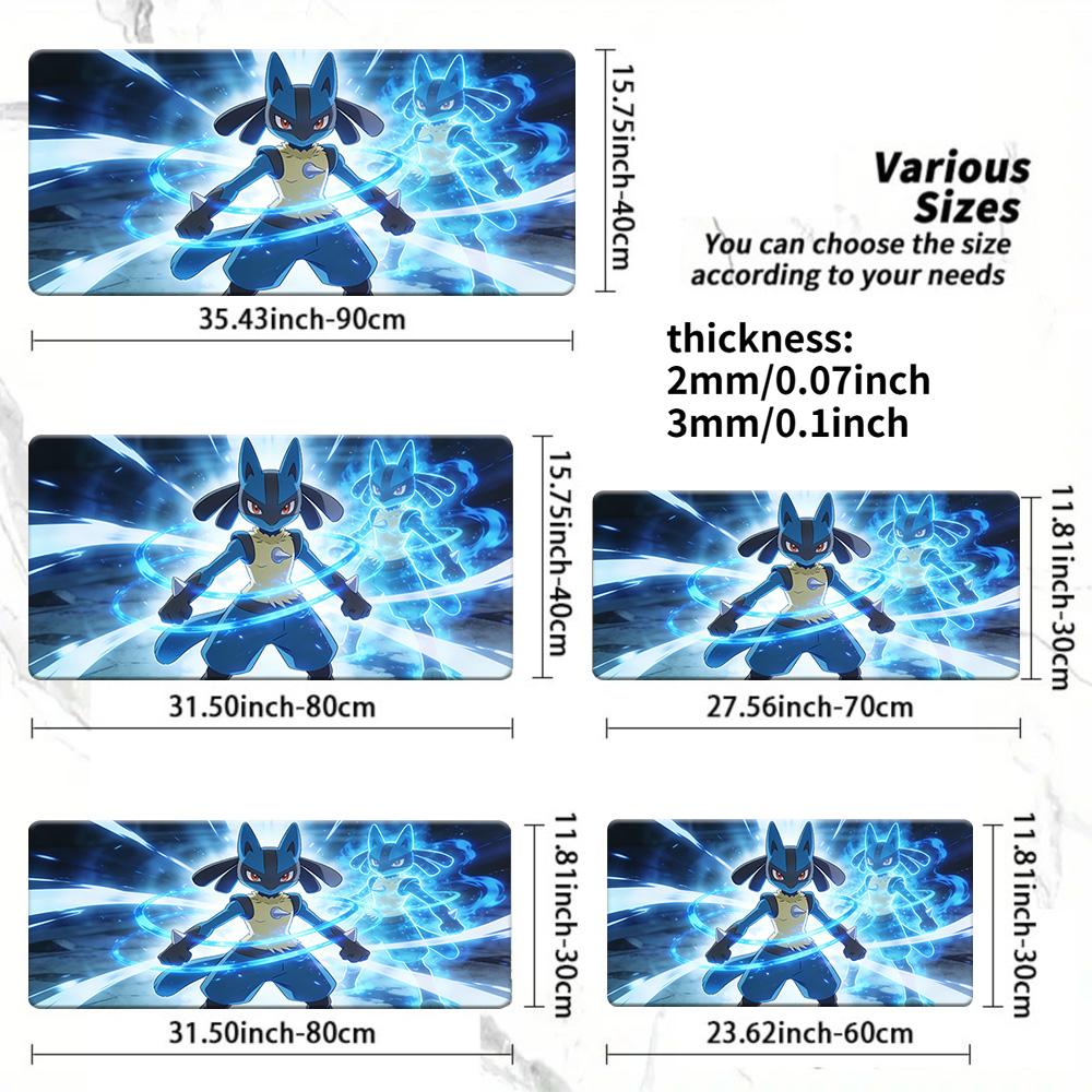 Pokemon Lucario vs Delphox Forest Battle Gaming Mouse Pad NonSlip Desk Mat 300x800x2mm