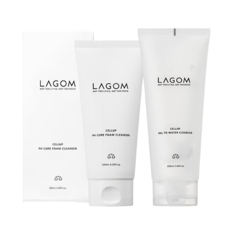 LAGOM Low pH Cleansing Duo Set (pH Cure Foam 120ml + Gel to Water Cleanser 200ml)