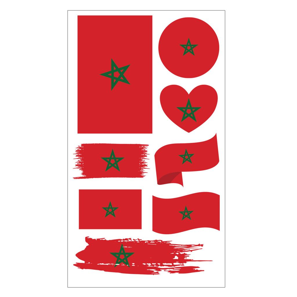 Flag Design Temporary Tattoos Set of Multiple Shapes for Events Parties Festivals and Sports Fans Temporary Tattoos