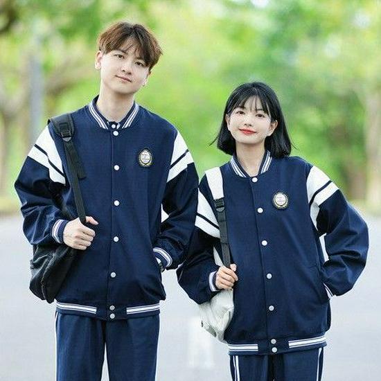 British College Style Autumn Three-Piece Baseball Jacket Set for Students