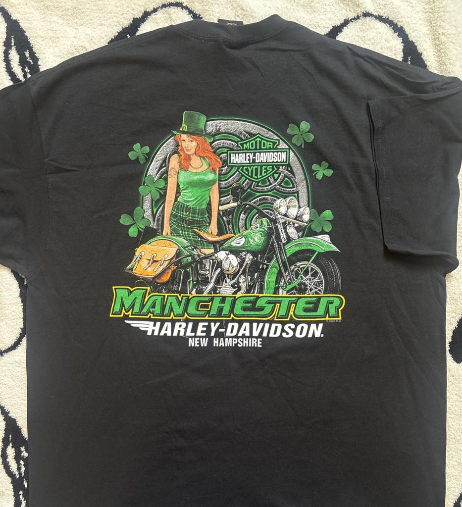 Harley Davidson BIKER GIRL Hot Irish Babe Lucky Clovers T Shirt Men’s XXL NEW Unisex T-Shirt