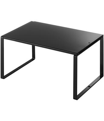 Yamazaki Turm Ausziehbarer Stauraum x T23 x Küchenmodell 3866 Regal, Schwarz, Ca.. B36.5-60 H18cm, Unterschrank-Aufbewahrung, Regal,