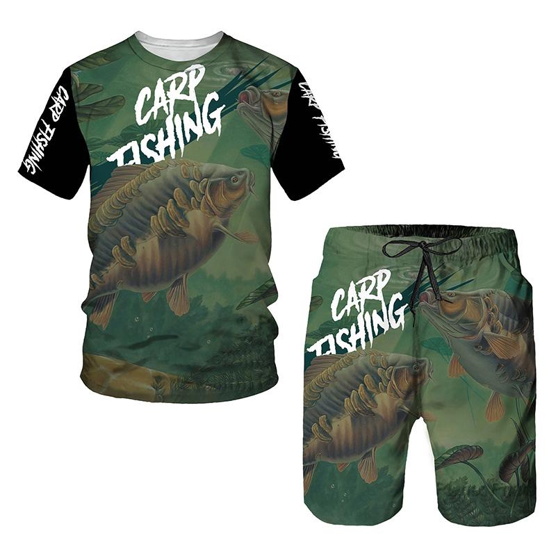 Hip Hop T-shirt Men 2-piece Set Summer Short Sleeve Tops Shorts Casual Oversized Streetwear Clothes Tracksuit Set