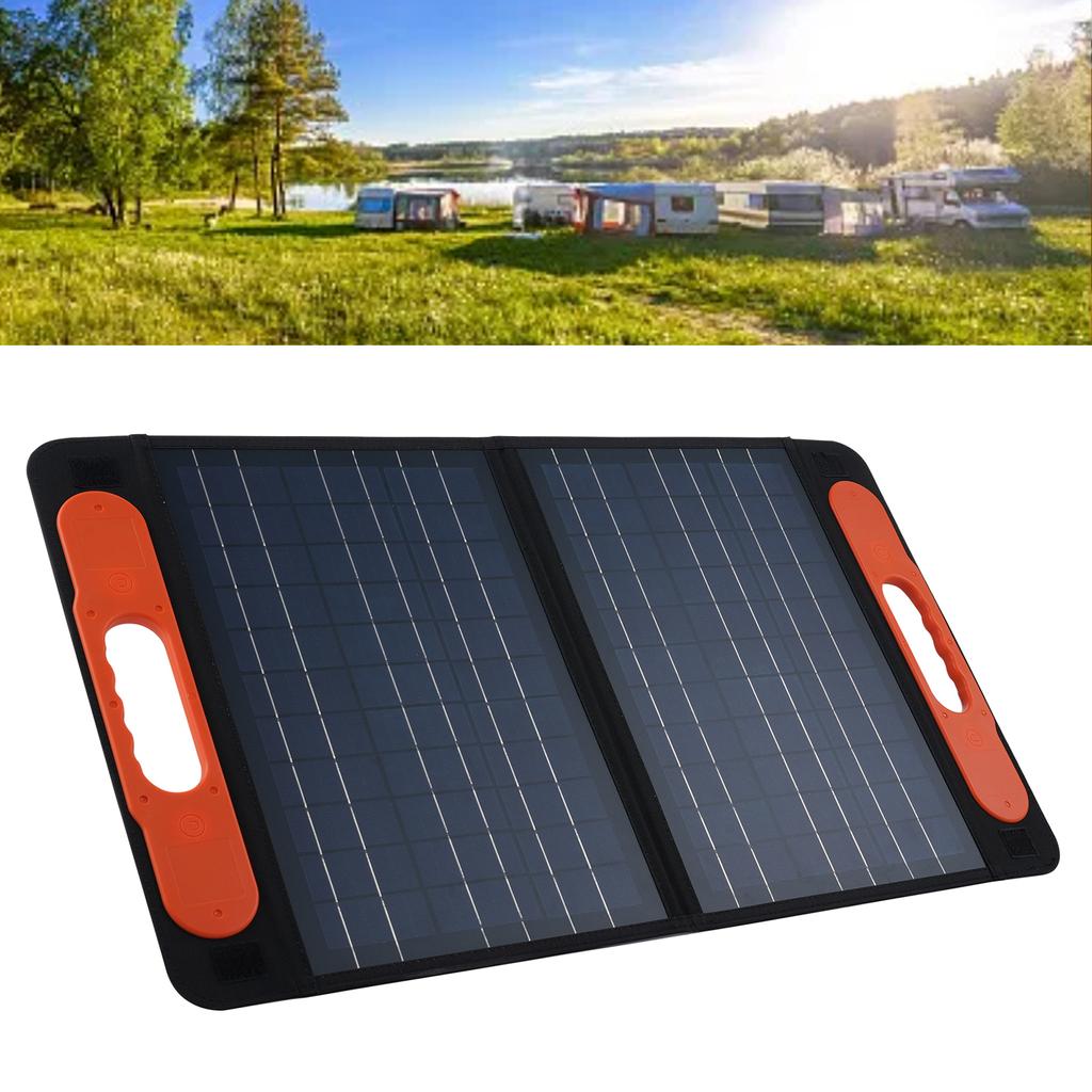 60W Polycrystalline Solar Panel Charging Panel with Handle Solar Charger IP65 Waterproof for Home