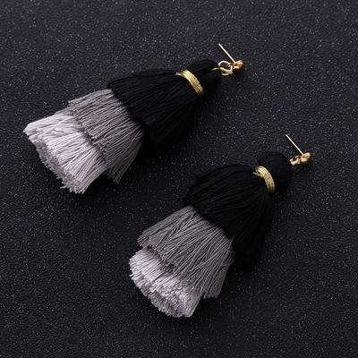 Bohemian Multilayer Tassel Earrings 3 Layered Colorful Fringe Dangle Drop Earrings Women Jewelry