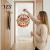 Poplar Wood Decor Christmas Door Sign, Double Sided Hanging Wooden Plaque for Front Door, Winter Holiday Party Supplies Rustic Wall Decoration Indoor