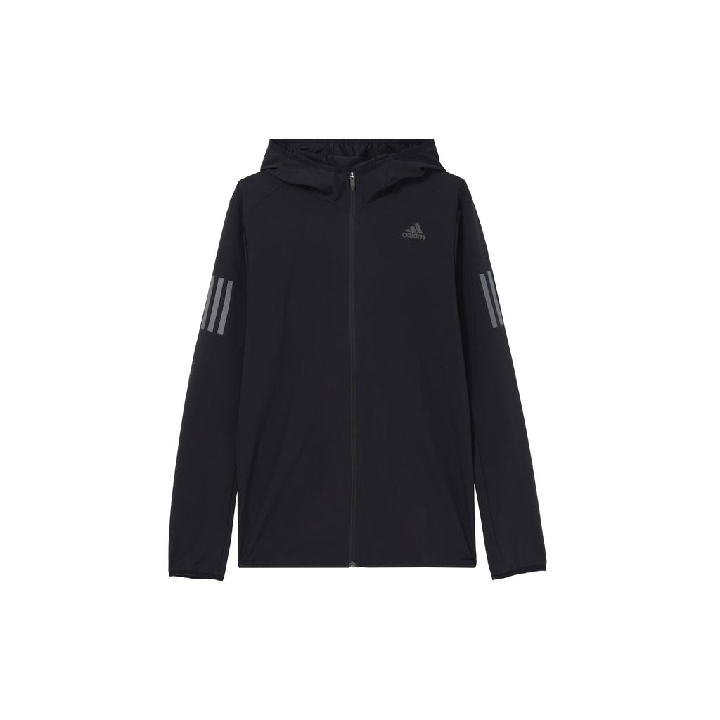 Adidas ნაქსოვი კაპიუშონიანი სპორტული ქურთუკი მამაკაცის გარე ტანსაცმელი შავი CY5776