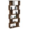 Bookshelf Room Divider Smoked Oak 80 x 24 x 192 cm Engineered Wood