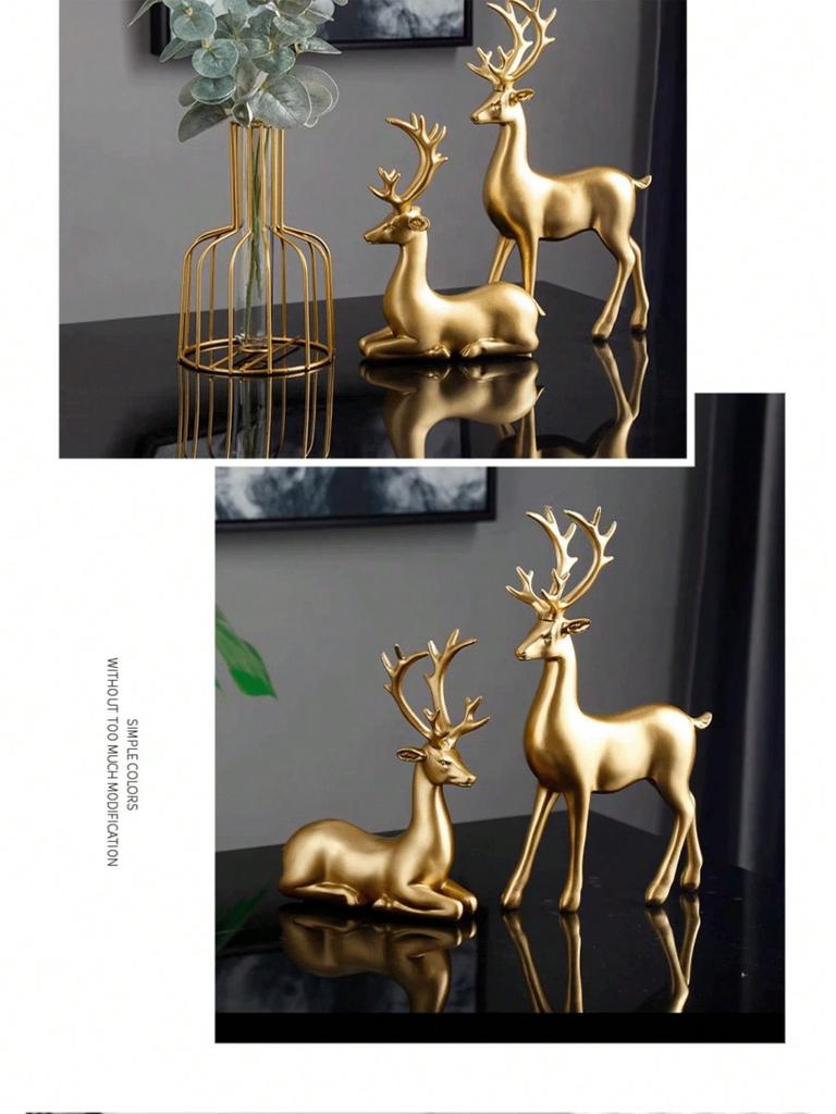 2 sztuki europejskich lekkich luksusowych pomyślnych ozdób z żywicy łosia, dekoracje domowego szczęścia, szafki, szafki TV na werandę, ozdoby na biurko