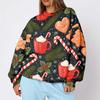 Women's Trendy Christmas Print Crewneck Sweatshirt Lightweight Casual Pullover Top