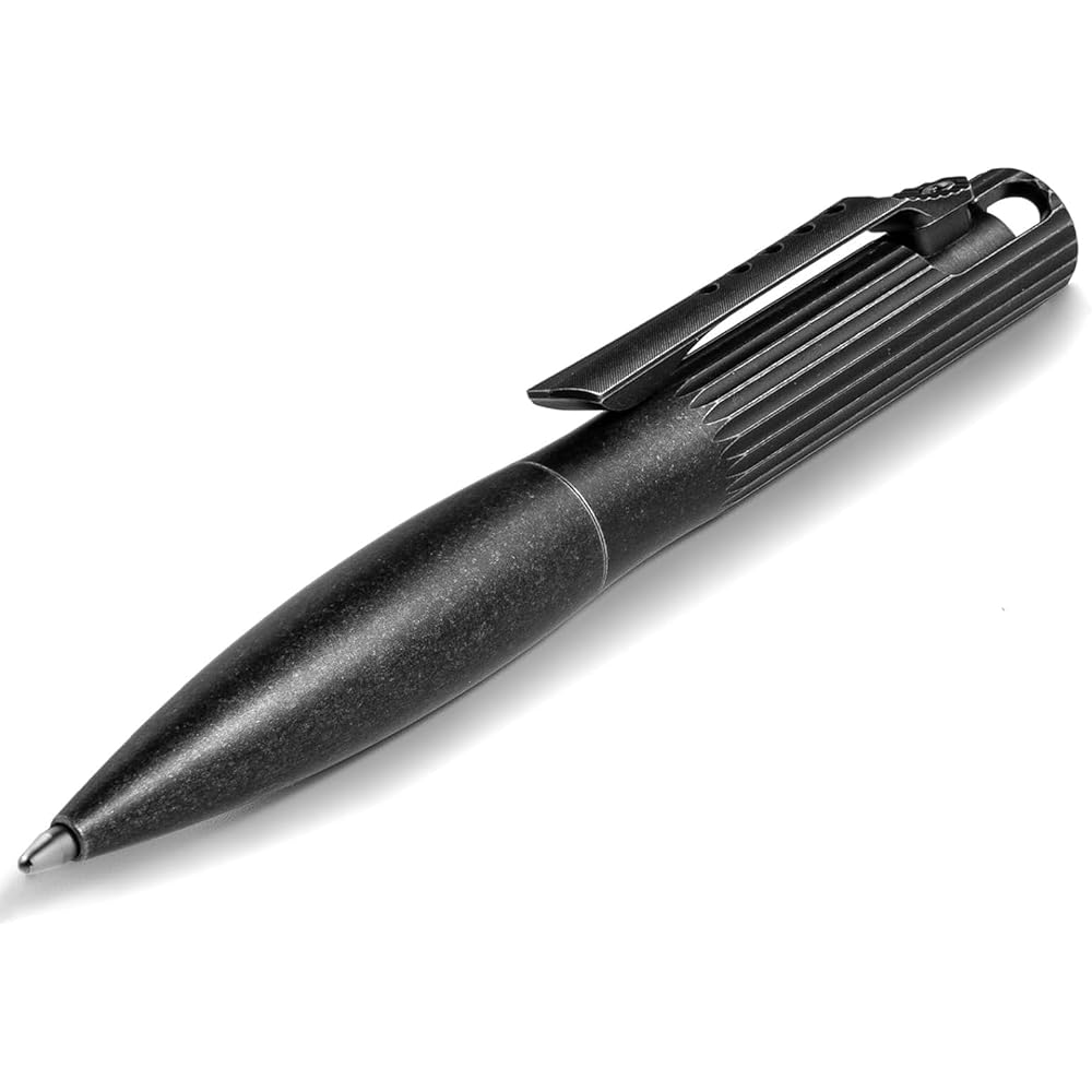 

Timulti Titanium Bolt Action Retractable Metallic Pen Short High-End Pocket Pen Black
