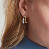 Personalized Double Layer Small Beads Ball C Shape Hoop Earrings for Women Gold Silver Color Stainless Steel Chic Jewelry Trendy