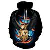 Nuova Felpa con Cappuccio da Uomo Serie Animali Digitali 3D Felpa Stampata Felpa alla Moda