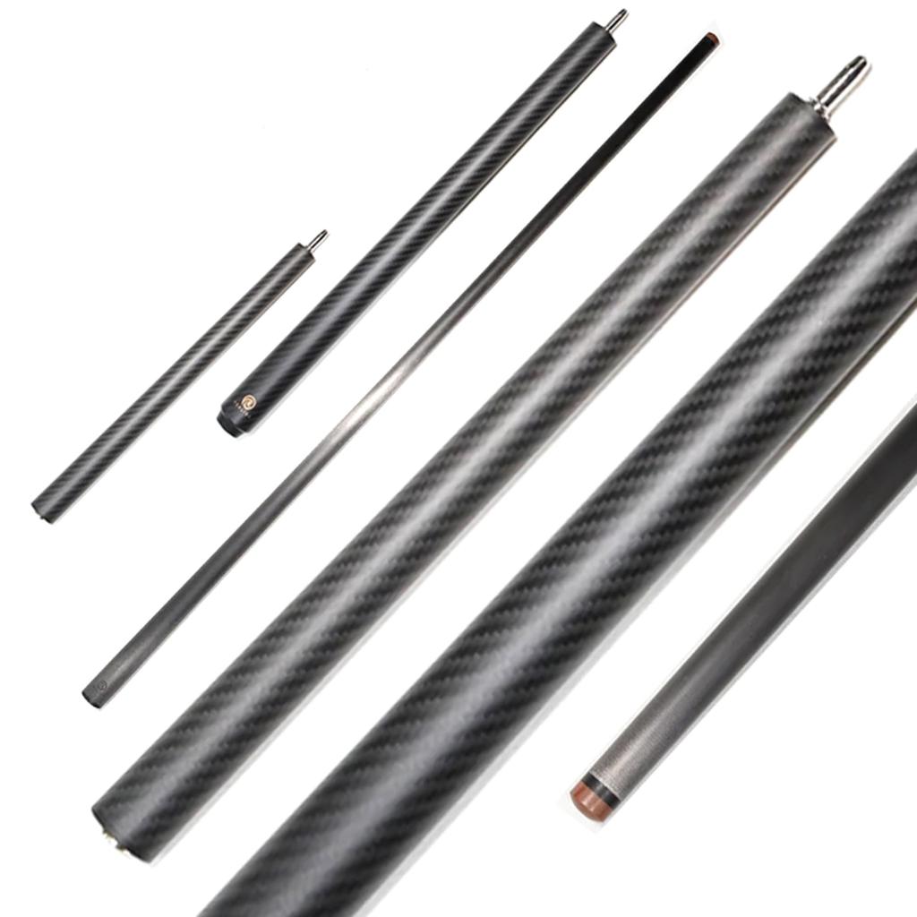 KHEALING Billiard Cue Carbon Black Electric Wood Leather Head PVC Black Electric Wood Point Angle T 700 Carbon Fiber 58 Inch Billiard Supplies Joint