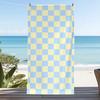 Rainbow Wavy Checkerboard Print Beach Towel Retro Y2K Colorful Warped Grid Soft Quick Dry Absorbent Large Swim Towel for Summer