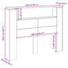 Headboard Cabinet with LED and Shelf White 140 x 16.5 x 103.5 cm