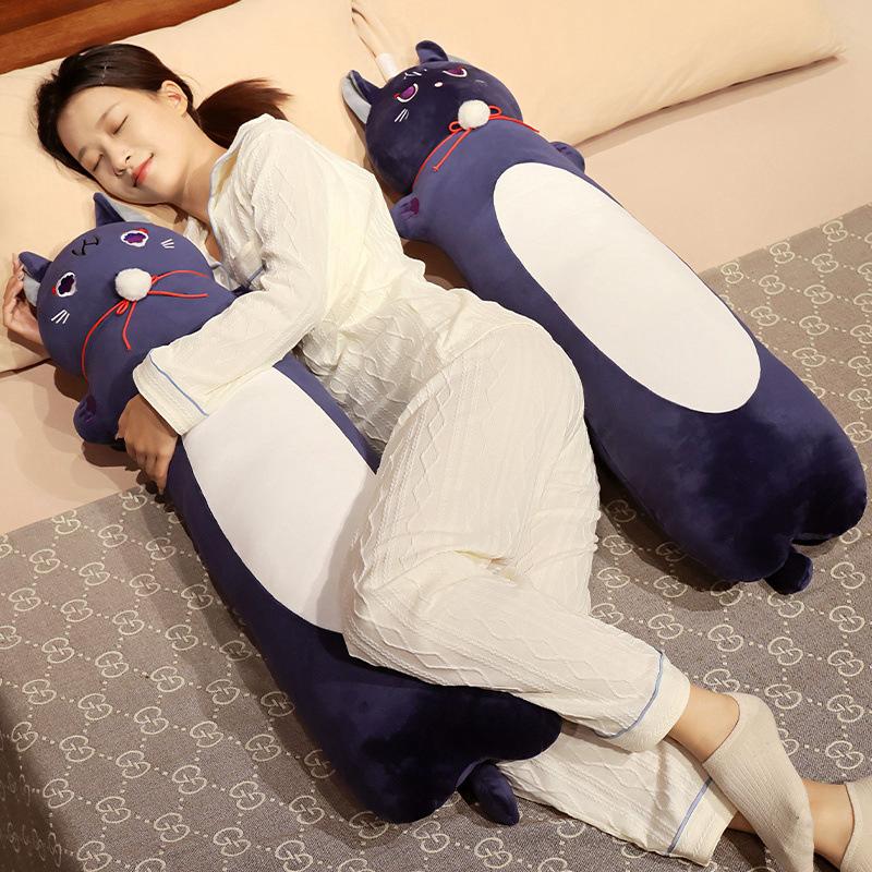 Cat Plush Body Pillow Cute Wander Cat Stuffed Toy Decorative Long Body Pillow Sleeping Back Cushion Anime Gifts