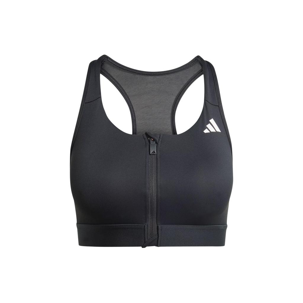 Adidas Powerreact Medium-Support Zip Bra Women Sports Bra Black IX4939