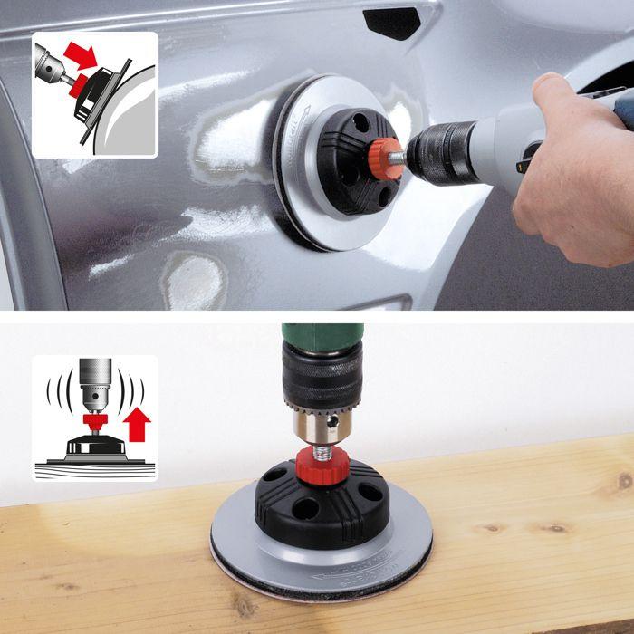 Plateau De Ponçage Auto-Agrippant Fixoflex Ø 125 Mm, Pour Perceuse, 2 Fonctions : Tête Fixe Ou Flexible - Wolfcraft 2211000