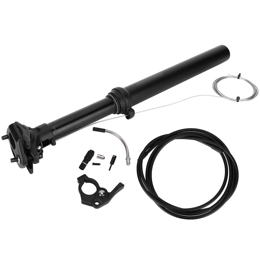 7075 Aluminium Alloy Black Road Wire Control Oil Pressure Lifting Seatpost Mountain Bike Accessory(External Wi 31.6MM*375MM )